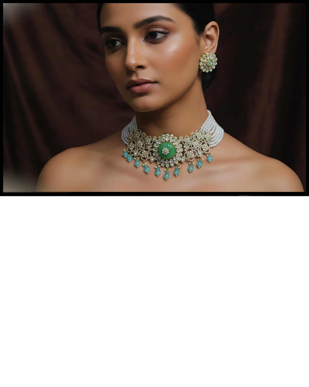 Pink Ruby & Pearl Choker Set | Traditional Kundan Necklace with Matching Studs Earnng Set