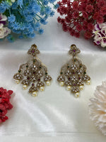 Victorian Elegance Premium AD Earrings – Timeless Vintage Charm - Libasaa.com
