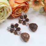 Rose Bloom AD Drop Earrings – Elegant Floral Sparkle