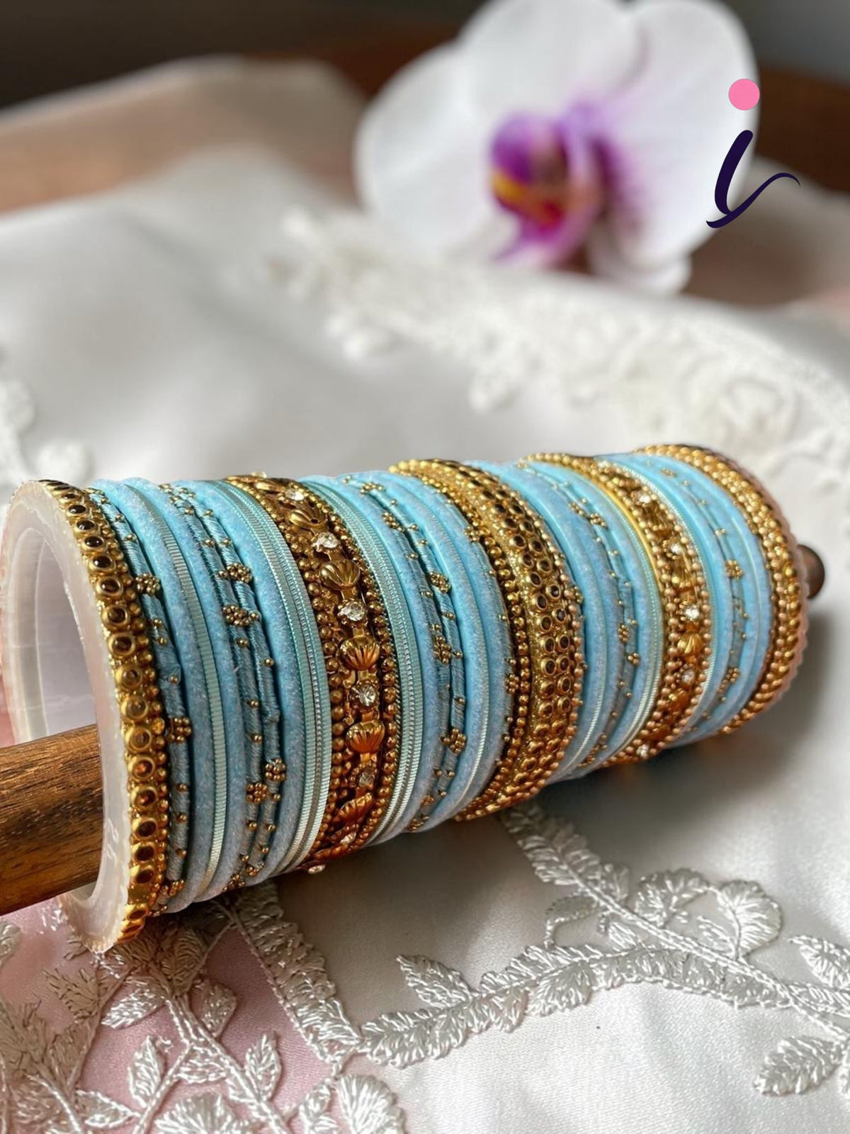 Blue Color Indian Thread Bangle Set for Women, Traditional Bridal Bangles, Designer Ethnic Wedding Jewelry Collection