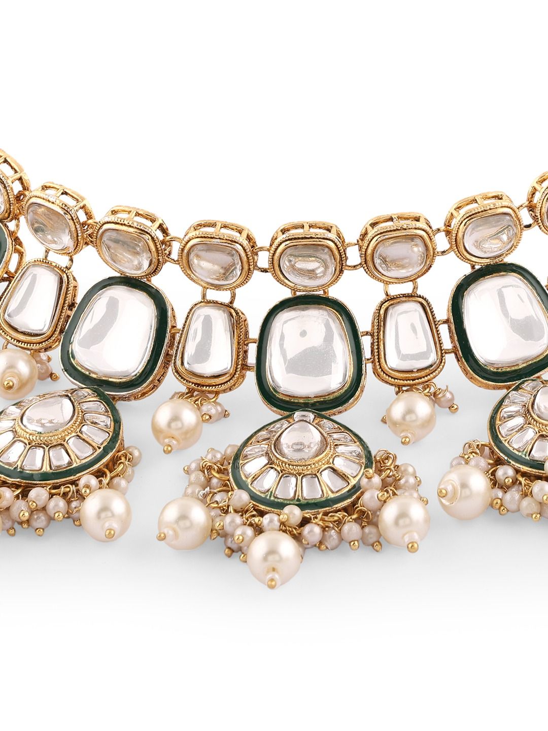 Gold-Plated Kundan Studded Jewellery Set