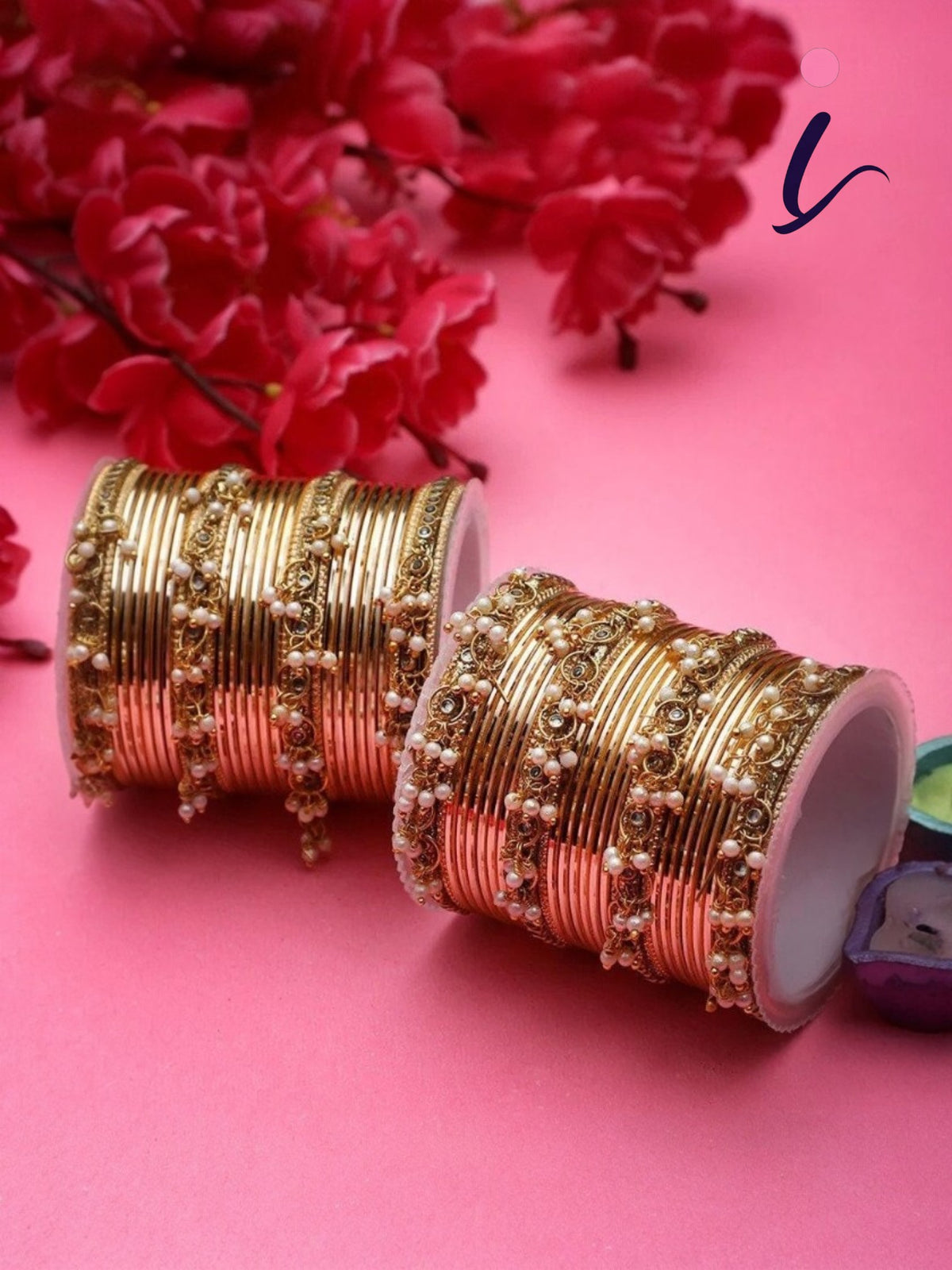 Indian Bridal Bangle Set for Women, 54 Pcs Metal Bangles Set, Traditional Wedding Chura Jewelry, Designer Ethnic Kada Collection