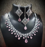 Punjabi Square CZ Necklace Earrings Maangtikka Set For Wedding| Kundan Jewelry | Indian Jewelry