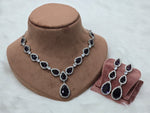 Teardrop American Diamond Necklace Earrings Set For Wedding - AD indian Jewelry Set