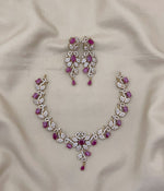 Butterfly Design Gold Plated AD CZ Wedding Choker Earring Set