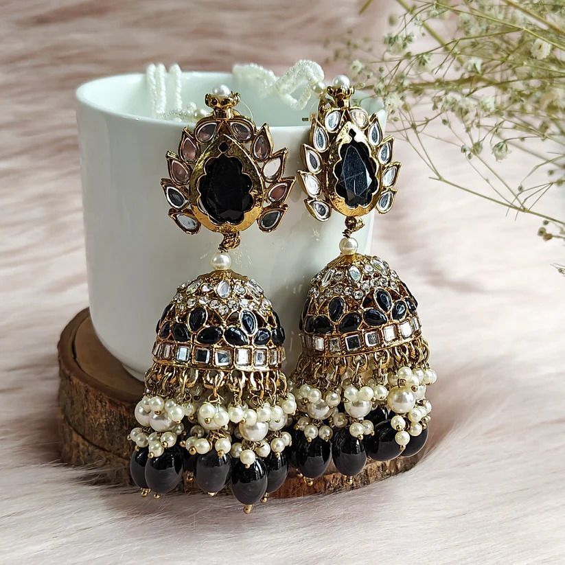 Handmade Indian Kundan Earring Jewelry, Indian Heritage with Timeless Kundan