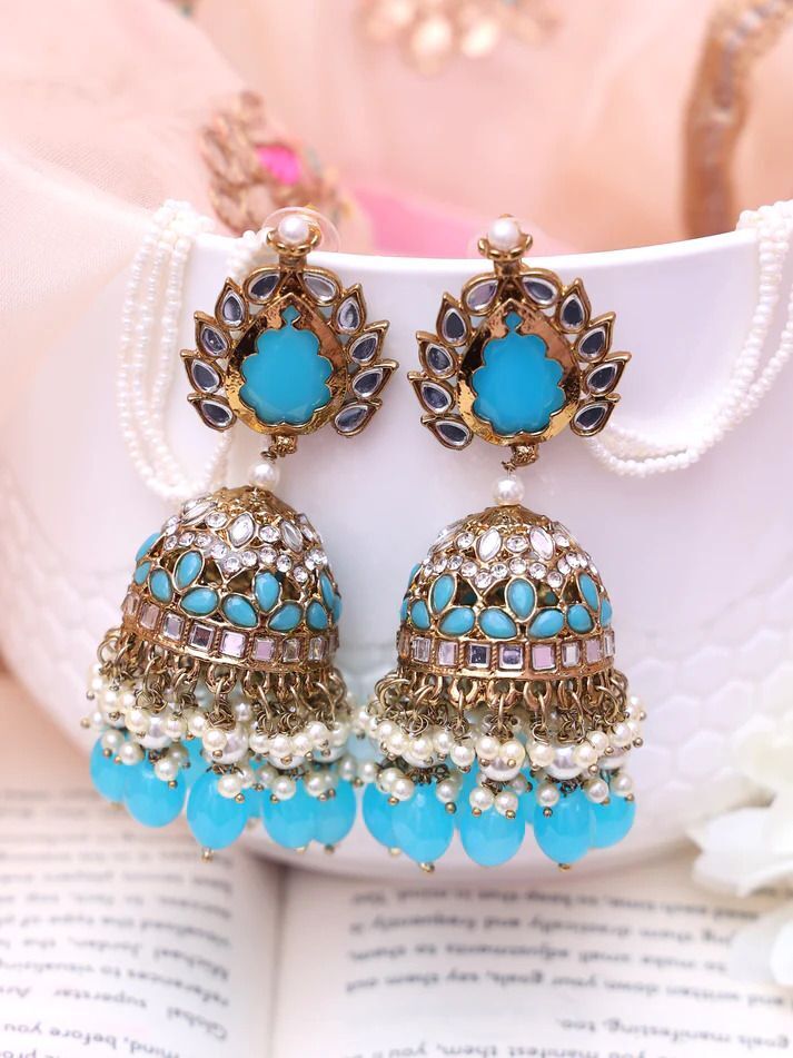 Handmade Indian Kundan Earring Jewelry, Indian Heritage with Timeless Kundan