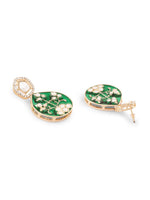 Green Meenakari Stones & Beads Layered Kundan Necklace Earring Set