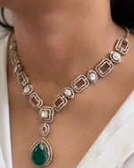 Indian Teardrop Polki Necklace For Women
