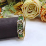 Openable Ruby Red Floral Diamond Kada - Libasaa.com