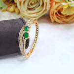 Luxurious Gold-Plated Ruby & Diamond Simulant Openable Cuff Bracelet - Libasaa.com