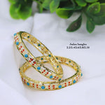 Jadau Gold Plated Kada Bangles Set for Women – Traditional Pearl Studded Bridal Chooda, Wedding & Festive Jewellery