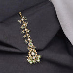 Drop Floral Inspired Green Maangtikka For Festive