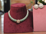Indian Rajwadi Traditional Choker Earrings Kundan Jewelry For Women