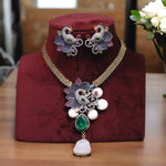 Regal Peacock-Inspired Kundan Polki Necklace & Earrings Set – A Masterpiece of Elegance & Luxury