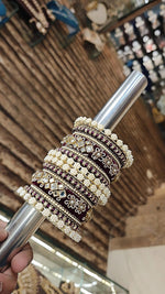 Wedding Floral Design Thread Bangle Chura Set For Women