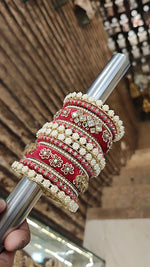 Wedding Floral Design Thread Bangle Chura Set For Women