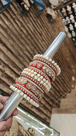 Wedding Floral Design Thread Bangle Chura Set For Women