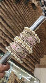 Traditional Velvet Kundan Bangle Kada Set For Wedding | Indian Bangle Set | Indian Jewelry | Traditional Jewelry