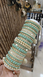 Lucknowi Traditional Stone Work Bangle Jhumki With Kada Set | Pakistani Bangle Set | Pakistani Jewelry | Traditional Jewelry