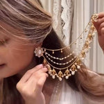 Premium Gold-Plated Kundan & Pearl Drop Earrings with Chains | Traditional Indian Bridal & Wedding Earring Set for Women