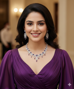 Silver-Plated Bridal Jewellery Set | Indian Jewellery | Stone AD Necklace & Earring Set | Premium Indian Neckles Set for Women