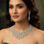 Elegant Green Stone Diamond Choker Necklace Set – Bridal & Party Wear - Libasaa.com