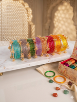 Indian New Kashmiri Ghunghroo Bangles with Raindrop Design 8 Color Set | Bridal Bangle Set | Traditional Indian Jewellery Bangles Set