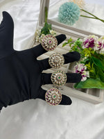 Premium Moissanite Kundan Finger Ring – Adjustable Bridal Jewelry