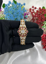 Elegant Moissanite Kundan Openable Bracelet – Royal Ethnic Charm - Libasaa.com
