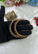 Gold-Tone Stone Kada Bangles with Diamond Accents | Indian Jewellery | Premium Indian Kada Set for Women