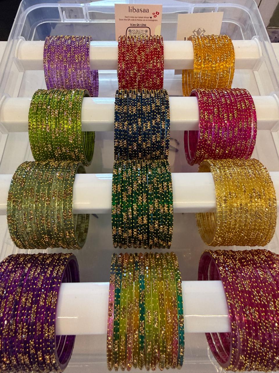 Crystal Stone Drop Glass Bangles Combo Set,12 Color Traditional Indian Bangles Set, Bridal Bangle Elegant Indian Traditional Chudi Set for Bridal & Festive Wear