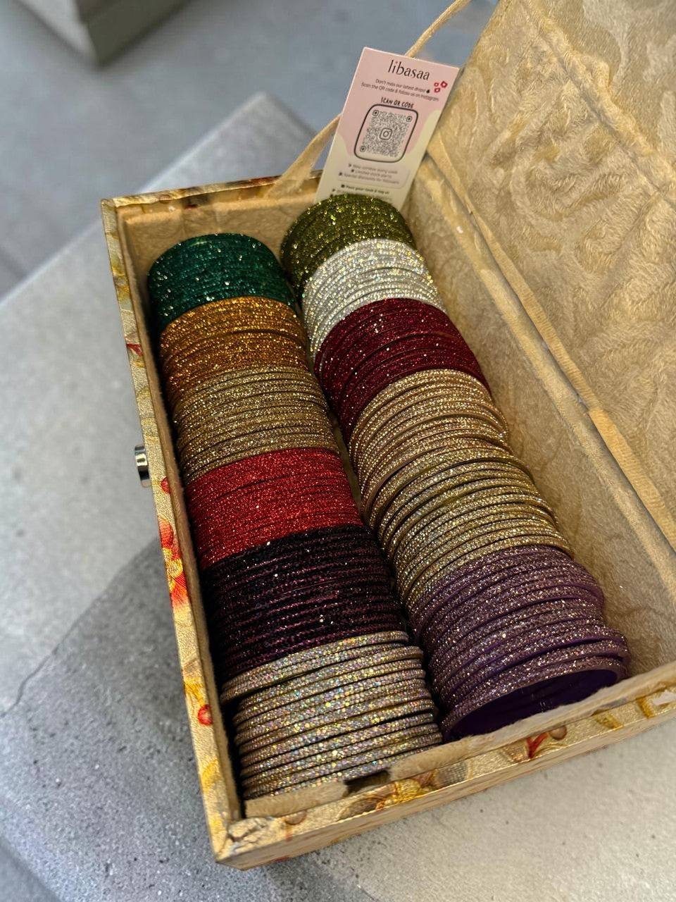 Indian Premium Glass Stone Combo Box | Indian Jewellery | 12 Dozens 12 Colours Combo Glass Bangles Set | Premium Indian Bangles Set for Weddings & Daily Wear