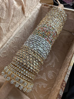 Luxury GoldSilver Combo Box Bangles Kada Set | Golden Side Stone Indian Bridal Jewellery | Wedding Bangle Collection