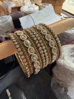 Royal Pearl Kundan Bridal Bangles Set for Women | Gold Plated Wedding Bangles Set | Traditional Indian Jewelry