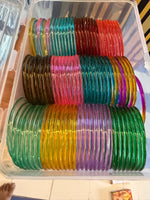 Jelly Glossy Glass Crystal Bangles Set for Women | Colorful Transparent Korean Style Bangles Combo | 12 Vibrant Colour 8 Bangles Per Packet Trendy Fashion Chudi Set