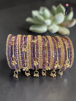 Raindrop Bridal Bangle Set for Women | Red & GoldKashmiri Ghunghroo with Stone Work | Premium Wedding Bangles Collection