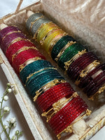 Indian New Kashmiri Ghunghroo Bangles with Flower Design | Bridal Bangle Set | Traditional Indian Jewellery Bangles Combo Box Set