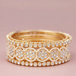 Bridal Gold Plated Floral Design Bangle Kada Set For Wedding