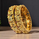 Jaipuri Rajwadi Gold Plated Brass Kada For Wedding