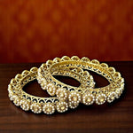 Flower Design Gold Toned Bridal Kada Set For Wedding