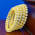 Gold Plated Floral Design Wedding Kada Set For Women