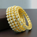 Gold Plated Floral Design Wedding Kada Set For Women