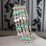 Indian Rhodium Plated Bangle Kada Set For Women