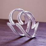 Cascading Twilight Rhodium Silver Finish Bangle Kada Set