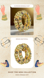 Multicolor Gold Plated Kundan Kada Bridal Indian Jewelry Set