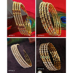 Matte Gold Bangles, 4 Bangle set, 22k Gold Plated, Matte finish, Traditional Indian, Wedding Bangles, Bracelet Set, Kadas - Libasaa