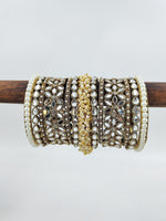 Indian Pearl bangles set with stone work kada, Indian bangles, Wedding jewelry, festive colorful bangles size 2.4/6/8/10 set for 2 - Libasaa