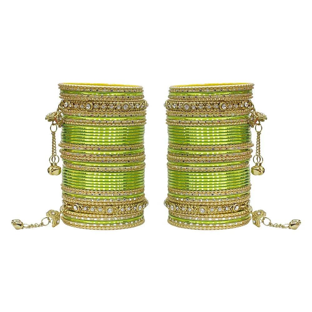 Indian Bangles, Indian Bangle Set, Bridal bangles, Traditional Brass Non Precious Metal Bangle Set For Women & Girls - Libasaa