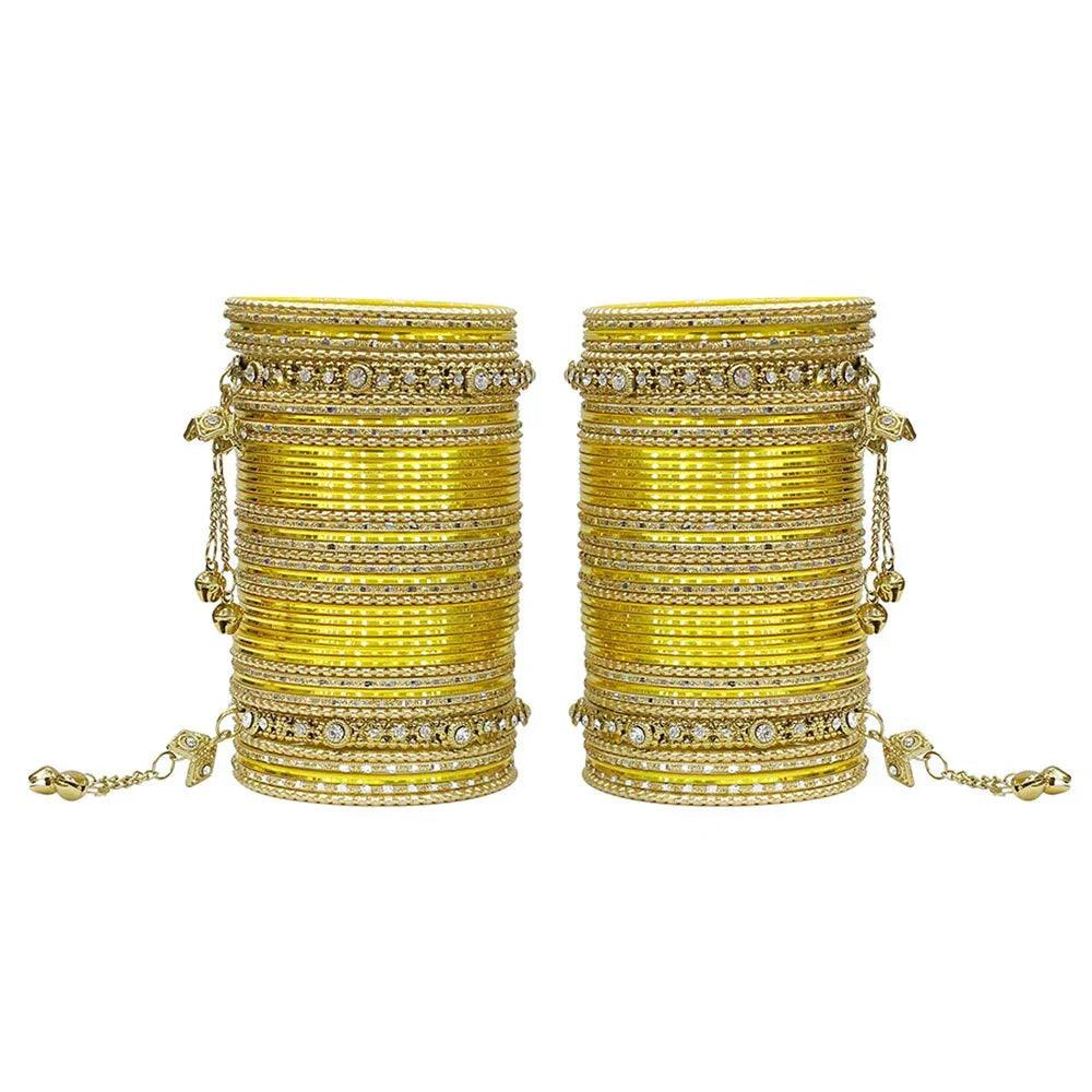 Indian Bangles, Indian Bangle Set, Bridal bangles, Traditional Brass Non Precious Metal Bangle Set For Women & Girls - Libasaa